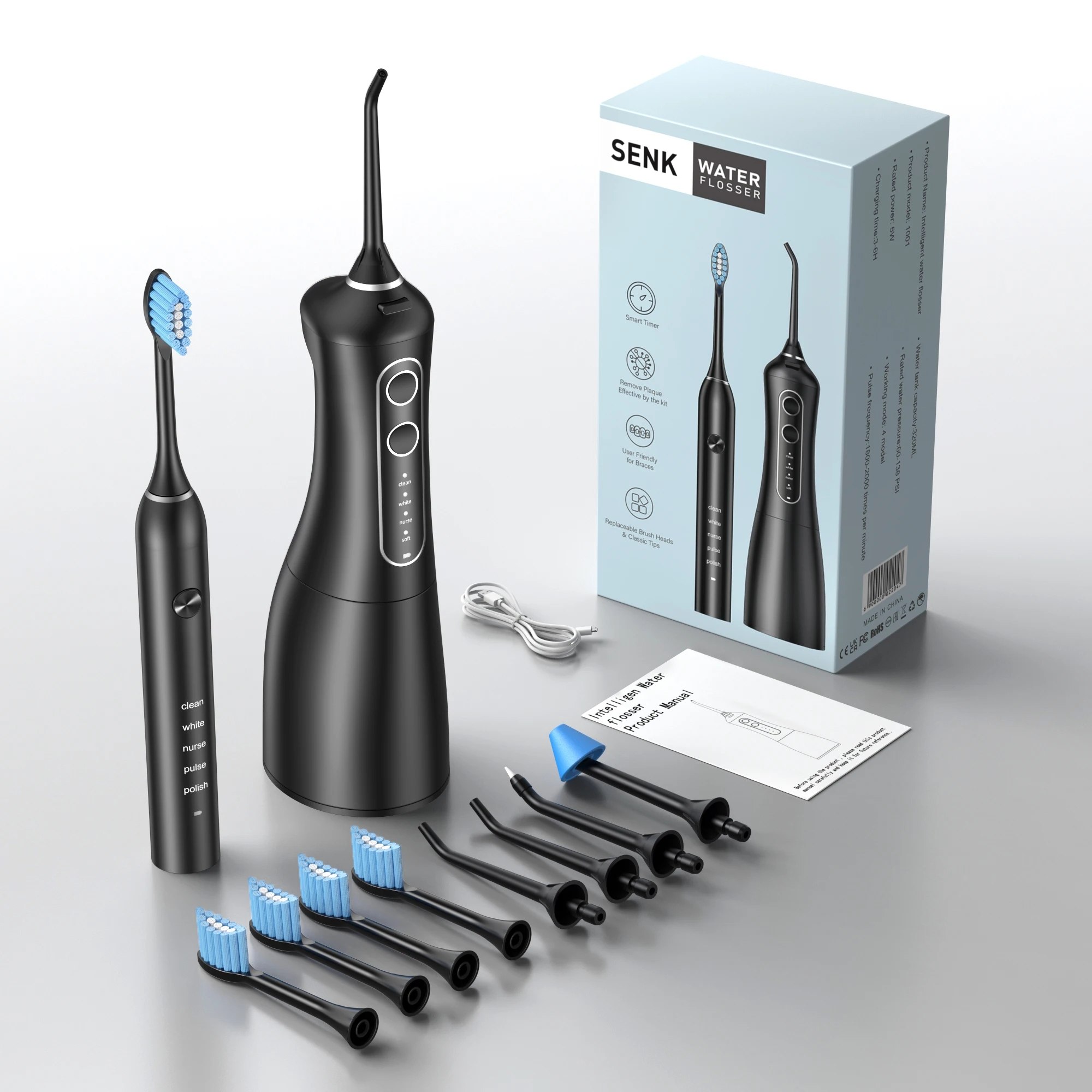 ست مسواک برقی و واتر‌جت SENK مدل Intelligent 2-in-1